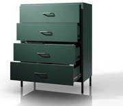 Komoda, szafka metalowa butelkowa zieleń Modern CARLA, 800 x 1015 x 400 mm