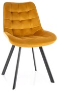 Krzesło tapicerowane MONTI VELVET curry SIGNAL