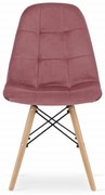 Krzesło DUMO - ciemny róż aksamit x 1, drewniane nogi