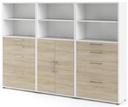 Biały regał modułowy w dekorze dębu 268x189 cm Prima – Tvilum