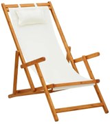 Leżak z poduszką w kolorze kremowym S8-W09