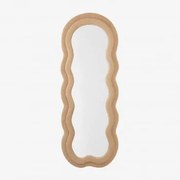 Lustro Ścienne Nieregularne 60x160 Cm Tapicerowane Evelyn Chenille Peach - Sklum