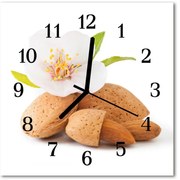 Zegar szklany kwadratowy Migdały