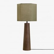 Lampa Stołowa Z Drewna Mango Malva ↑40 Cm & Sage Green Ø30 Cm - ↑25 Cm Tenerife - Sklum