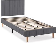 Kolumnowy stelaż + zagłówek Eris 90x190 cm Szary ciemny