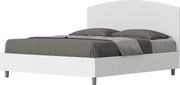 Łóżko wyposażone w stelaż z listwami z pojemnikiem 160x190 konstrukcja Frassino biała zagłówek sztucznej skóry Biały Antilia
