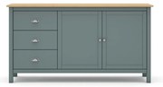 Szarozielona komoda z litego drewna sosnowego 150x80x40 cm Misti – Marckeric
