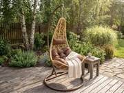 Żółty wiszący fotel AMAZONIA ze stojakiem