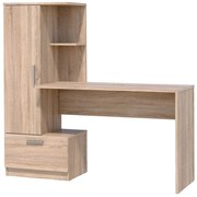 Skandynawskie biurko z regałem i szufladą dąb sonoma K9-N72