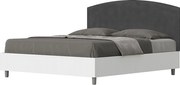Łóżko wyposażone w stelaż z listwami 160x200 konstrukcja Frassino biała zagłówek microfibra Szary Antilia