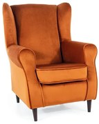 Fotel uszak BARON VELVET cynamonowy SIGNAL