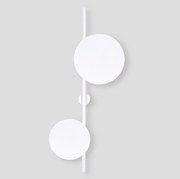 Pero 2 – designerski kinkiet, kolor biały, wysokość 81cm, dwa klosze