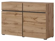 Komoda CROSS 2D2S 119cm dąb wotan/czarna HELVETIA