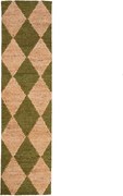 Zielono-naturalny chodnik z mieszanki juty tkany ręcznie 60x230 cm Effie Diamond – Flair Rugs