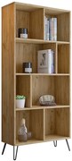 Otwarty regał na nóżkach w stylu industrialnym dąb craft D8-D60
