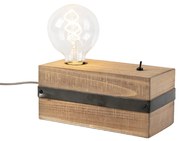 Industrialna lampa stołowa drewniana - ReenaPrzemysłowy Oswietlenie wewnetrzne