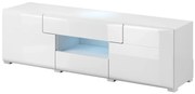 Szafka RTV TOLEDO 2D2S 159 biała połysk HELVETIA