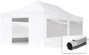 TOOLPORT 4x8 m Namiot Ekspresowy, PROFESSIONAL Alu 50mm, ze ścianami bocznymi, okna panoramiczne, biały - (59064)