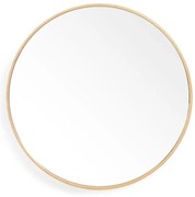 Lustro ścienne z ramą z drewna dębowego Wireworks Glance, ø 45 cm