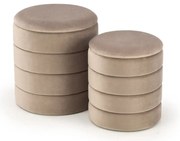 Zestaw puf PACHO VELVET beżowe ze schowkiem HALMAR