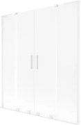 Mexen Velar L Duo parawan nawannowy 2-skrzydłowy rozsuwany 150 x 150 cm, szron, biały - 896-150-003-32-20