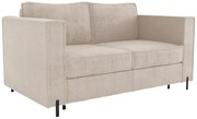Kanapa 3-osobowa rozkładana typu express z beżową teksturowaną tapicerką - Miejsce do spania 140 cm - Materac 14 cm - ELORYA
