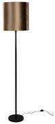 Lampa podłogowa czarna z aksamitnym abażurem w kolorze brązu 40cm - Simplo