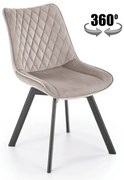 Krzesło tapicerowane K520 VELVET beżowe obracane HALMAR