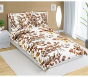 Bellatex Pościel bawełniana Listowie brązowy, 140 x 220 cm, 70 x 90 cm, 140 x 220 cm, 70 x 90 cm