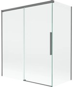 Mexen Rox parawan nawannowy 2-skrzydłowy rozsuwany 140 + 70 x 150 cm, transparent, gun metal - 8C9-140-070-95-00