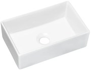 Biała prostokątna umywalka nablatowa B2-F00