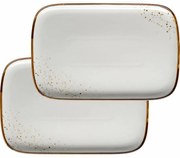 Mäser 2-częściowy zestaw tac Pintar White brązowekropki 30 x 20 x 2 cm, L