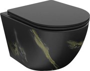 Mexen Lena miska wc Rimless z deską wolnoopadającą slim, duroplast, czarna kamień - 30224098