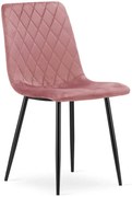 Komplet różowych krzeseł z czarnymi nogami M2-B09