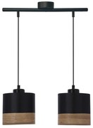 Czarna lampa wisząca z tekstylnym kloszem ø 15 cm Porto – Candellux Lighting