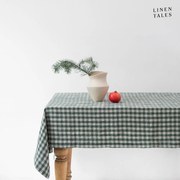 Lniany obrus 140x200 cm Forest Green Gingham – Linen Tales