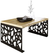 Industrialny stolik kawowy czarny + dąb artisan K9-G88