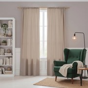 Zasłona gotowa MATOWA ciemnobeżowa Oxford Line na taśmie 140x250