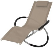 Leżak ogrodowy z poduszką taupe K9-R70