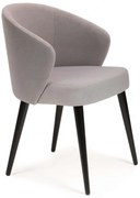 Szare welurowe krzesło kubełkowe K9-M25