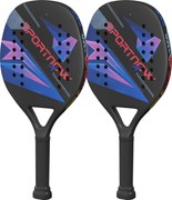 Zestaw rakietek do beach tenisa SPORTNOW, antypoślizgowy uchwyt, włókno węglowe, Czarny