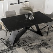 Stół Rozkładany Prostokątny VICTOR 160-240 cm Ceramiczny Czarny do Jadalni Nowoczesny Loft