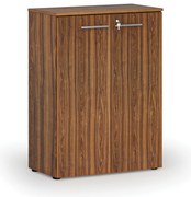Szafa biurowa z drzwiami PRIMO WOOD, 800 x 420 x 1087 mm, orzech