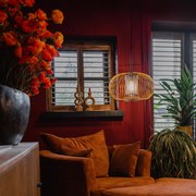 Designerska lampa wisząca złota z czarnym 50 cm - Marnie