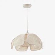 Lampa Sufitowa Wisząca Ø50 Cm Vidson Len I Bawełna Kremowa - Sklum