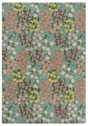 Miętowy wełniany dywan tkany ręcznie 160x230 cm Emilia Floral – Flair Rugs