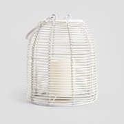 Lampion MODERN HAMPTONS ogrodowy ze świecą LED biały 19x21,5 cm HOMLA