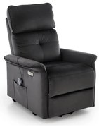 Fotel rozkładany SEMIR 2 VELVET czarny masujący HALMAR