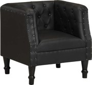 Wygodny czarny fotel z prawdziwej skóry koziej do relaksu po długim dniu