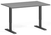 Biurko z regulacją wysokości, 120x80 cm, 2 silniki, czarna podstawa, grafit